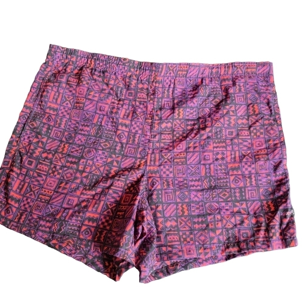 VINTAGE 90s Cheetah print swim trunks